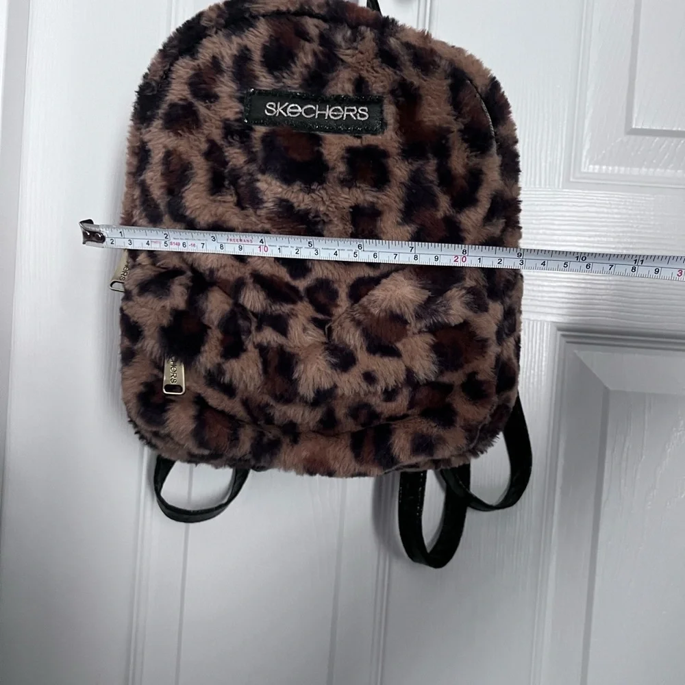 Skechers Leopard Print Faux Fur Mini Backpack - Brown/Black